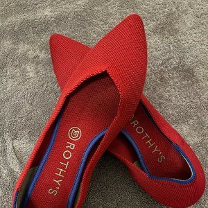 Rothy's The Point Bright Red Women's Size US 8 pointed-toe flat